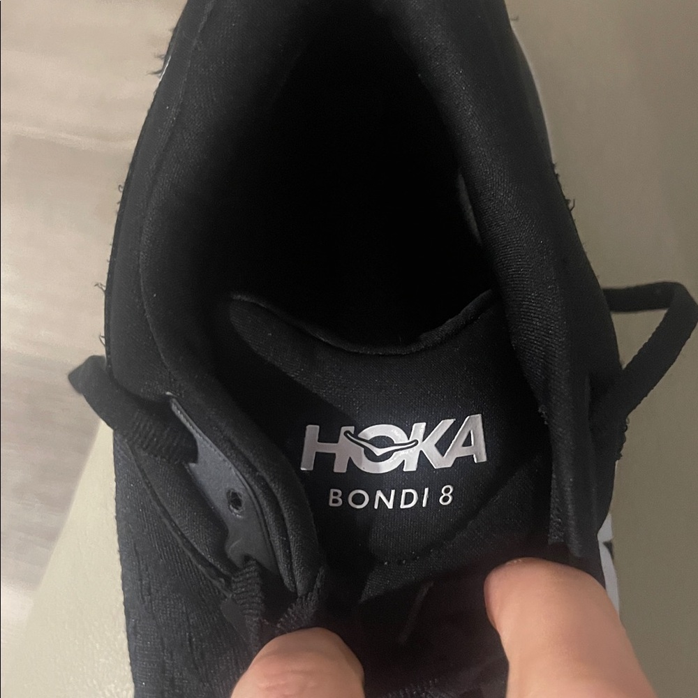 Hoka Bondi 8 Black White Ultra Cushioned Sneakers Performance Foam Lightweight - Picture 7 of 8